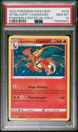 2022 POKEMON SWORD & SHIELD BLACK STAR PROMOS #075 SP.DELIVERY CHARIZARD POKEMON CENTER UK-HOLO