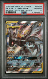2019 POKEMON SUN & MOON BLACK STAR PROMOS #SM168 PIKACHU & ZEKROM GX PROMO-TAG TEAM TINS-FA