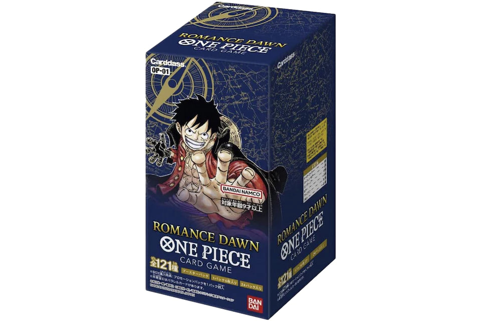 thumbnail image 2 of Bandai One Piece Card Game - Romance Dawn OP-01 Japanese Booster Box (Factory Sealed, 24 Packs, 144 Cards) 2 of 3